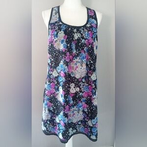 Floral Midi Dress - Black, Blue, Pink